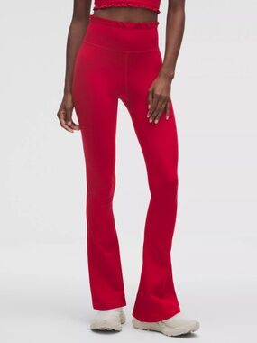 Lululemon Nulu Ruffle-Trim Flared Pant Dark Red size 12 NEW WITHOUT TAGS